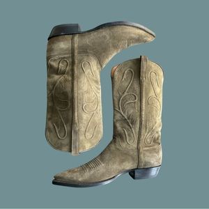 Mens Brown Suede Lucchese Handmade 10D  Boots